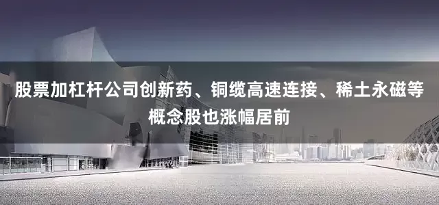 股票加杠杆公司创新药、铜缆高速连接、稀土永磁等概念股也涨幅居前